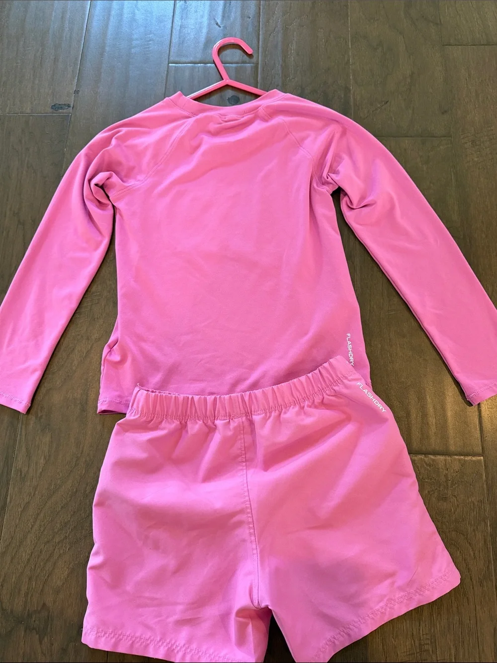 The North Face Kids Pink Long-Sleeve Rash Guard and Swim Shorts Set